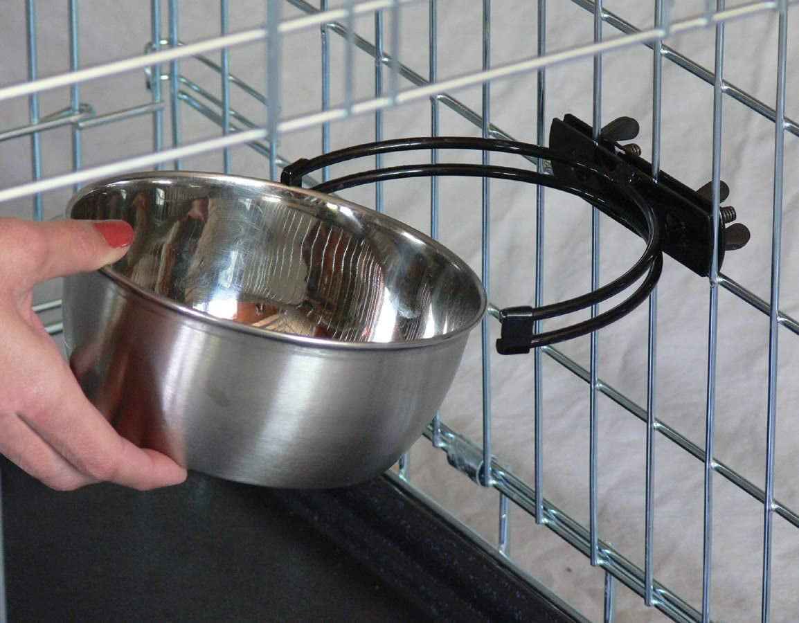 Midwest Snap'Y Fit Stainless Pet Bowl 10oz NoTip Crate Mount