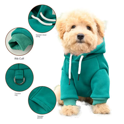 Warm Fleece Pet Hoodie: Cozy Dog & Cat Clothing for Outdoors - HuckMB Pet Supply
