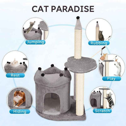 EROMMY 36 Inch Carpeted Cat Tower with Scratching Post & Toy