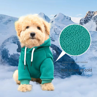 Warm Fleece Pet Hoodie: Cozy Dog & Cat Clothing for Outdoors - HuckMB Pet Supply
