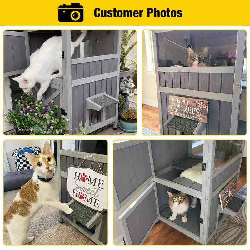 Outdoor Cat House for 2-3 Cats
