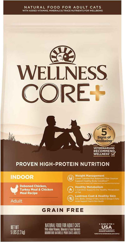 Grain-Free Indoor Cat Food - Wellness CORE+ Dry