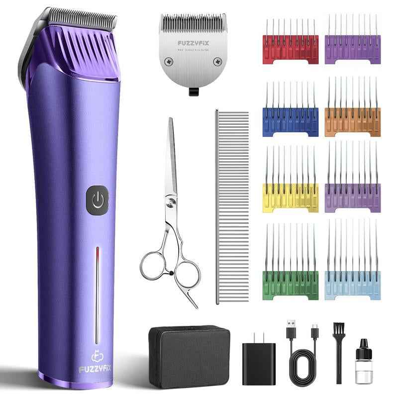 Cordless Dog Grooming Clippers with 5-in-1 Adjustable Blades