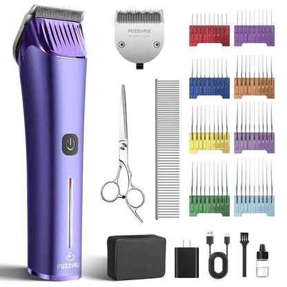 Cordless Dog Grooming Clippers with 5-in-1 Adjustable Blades