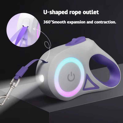 GlowPaw LED Retractable Pet Leash