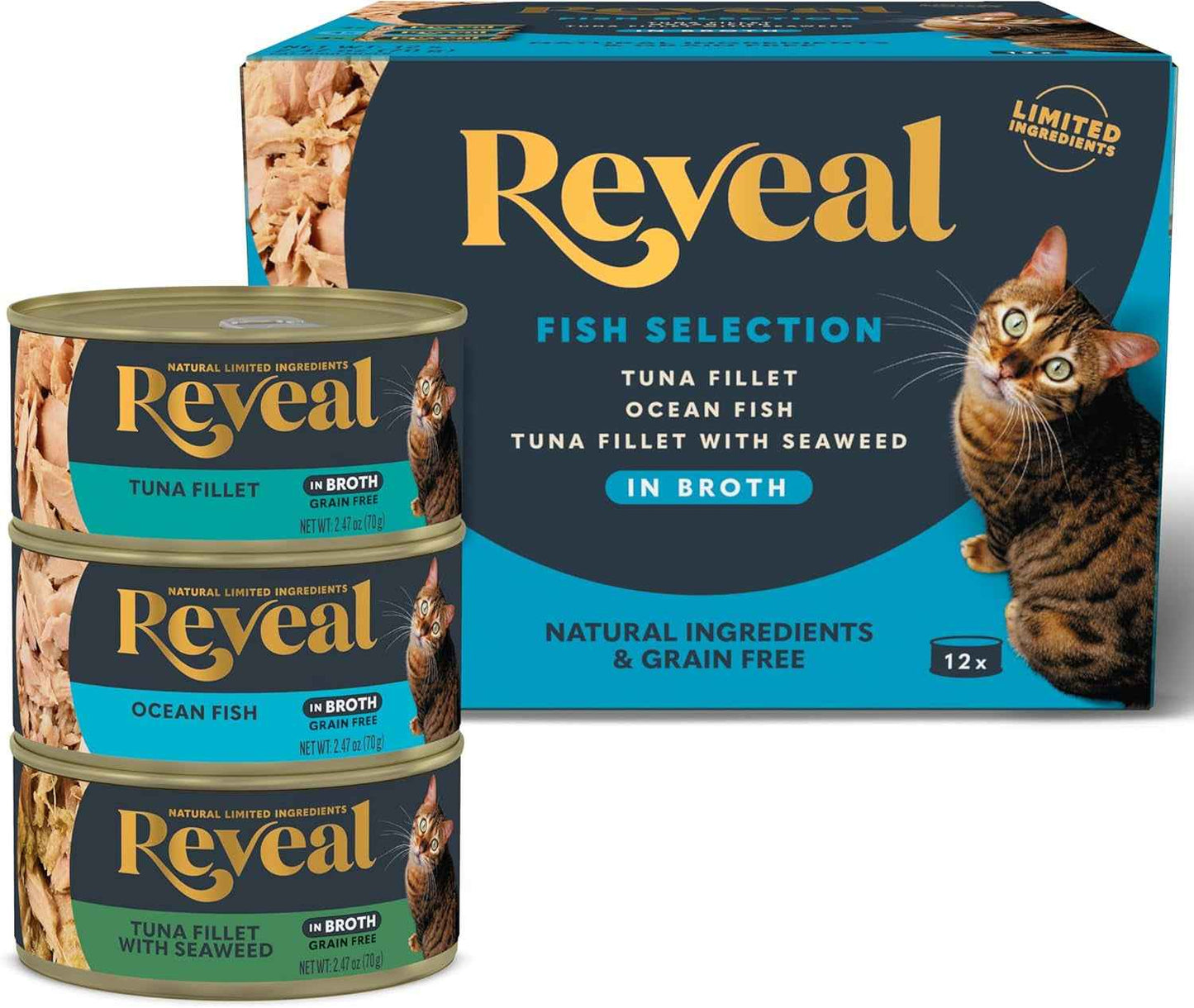 Natural Grain-Free Wet Cat Food - Reveal Fish Variety