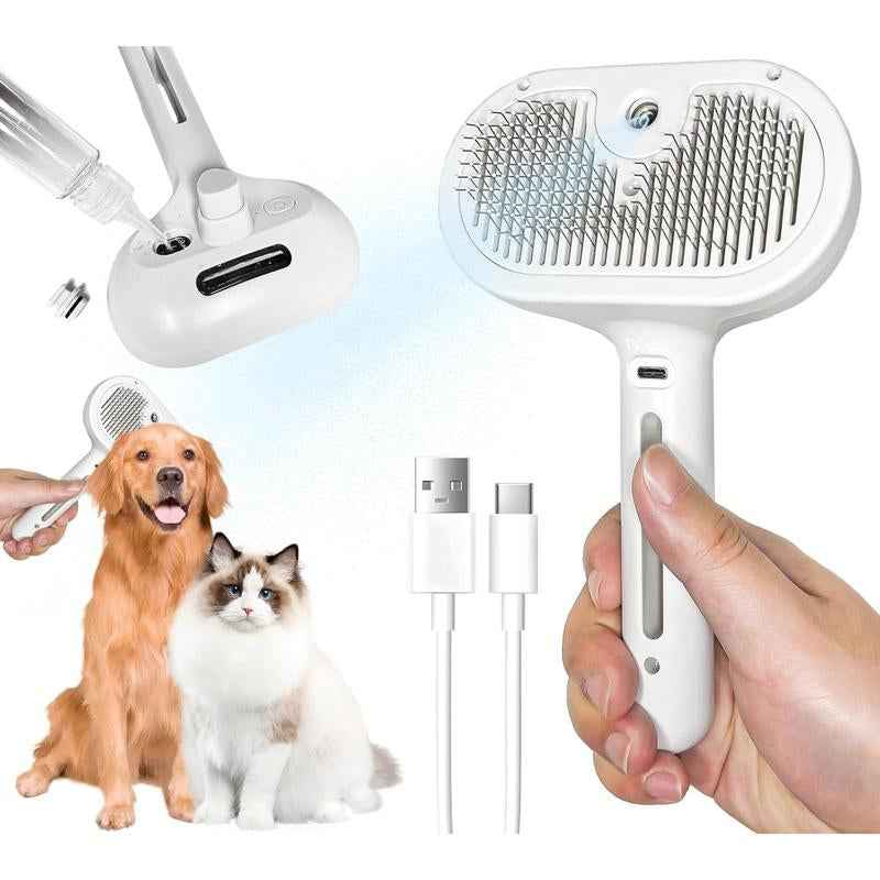 3 in 1 Pet Steam Brush: Grooming & Hair Removal