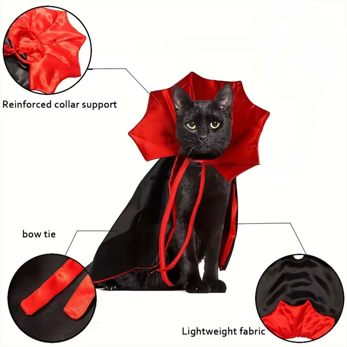Halloween Pet Cloak Costume: Vampire Cape for Dogs & Cats - HuckMB Pet Supply