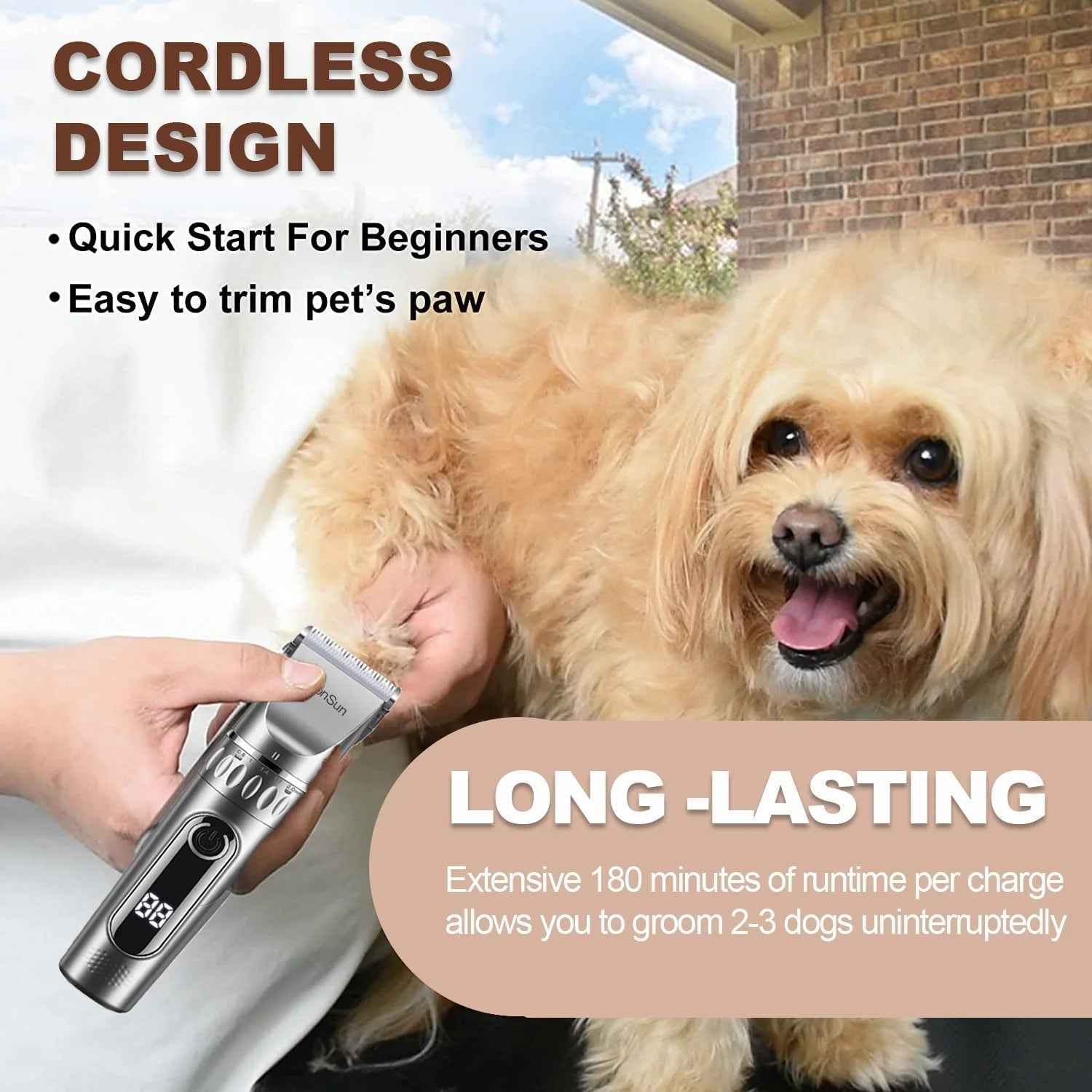 MoonSun Pet Clippers: Professional Home Grooming Kit