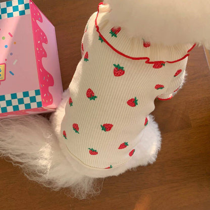 Strawberry Small Dog Summer Clothes: Breathable Pet Vest - HuckMB Pet Supply
