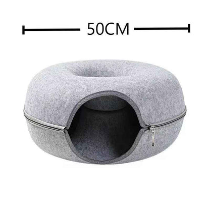 Interactive Donut Pet Cat Tunnel Bed - Play & Rest Toy