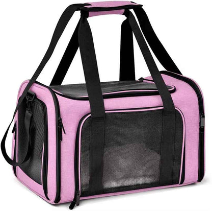 Portable Pet Travel Bag - Mesh Carrier for Cats & Dogs