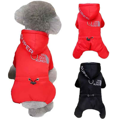 Winter Waterproof Dog Coat: Reflective Hoodie for Small Pets