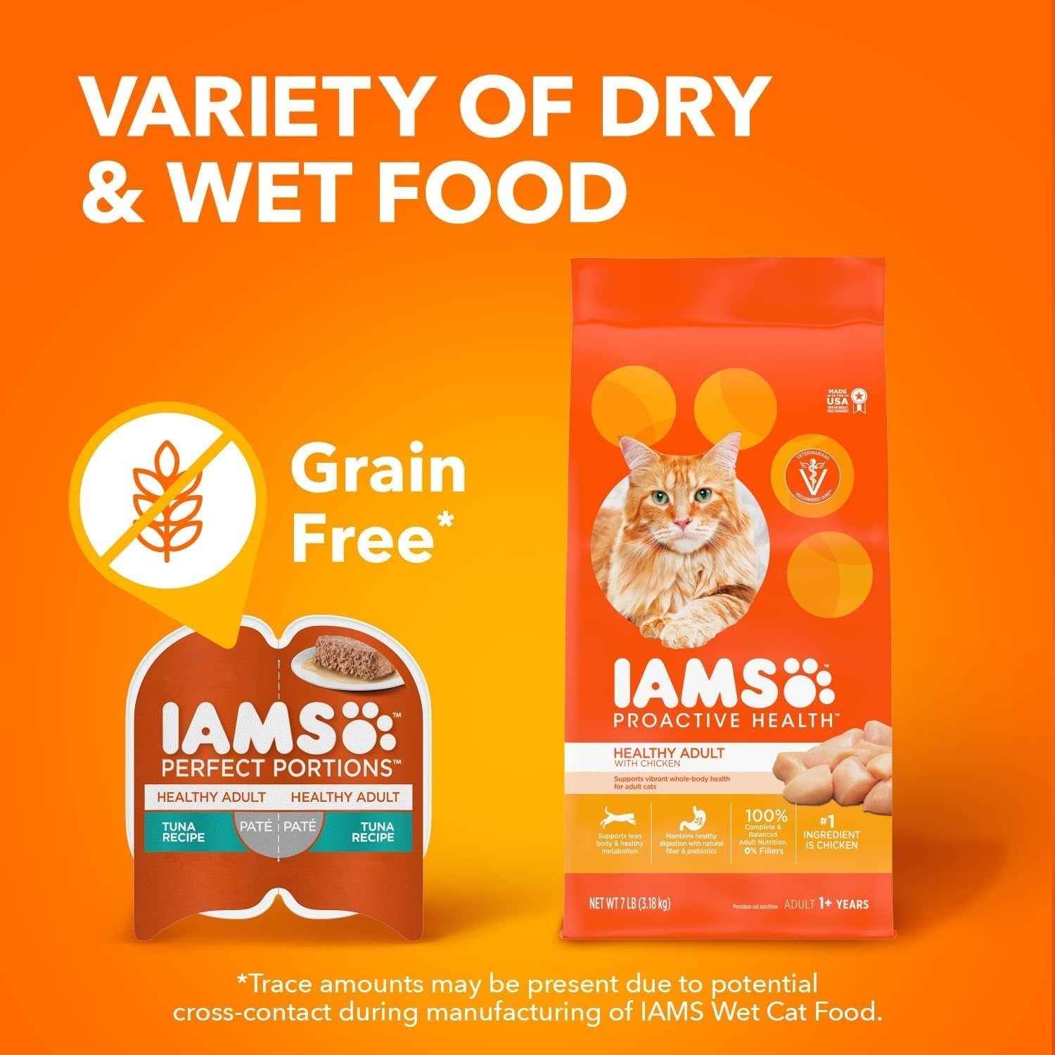 IAMS Grain Free Chicken Wet Cat Food Pate - Perfect Portions
