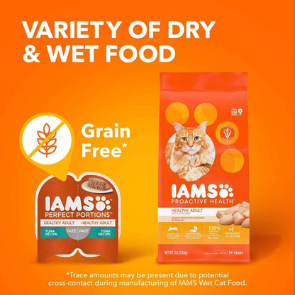 IAMS Grain Free Chicken Wet Cat Food Pate - Perfect Portions