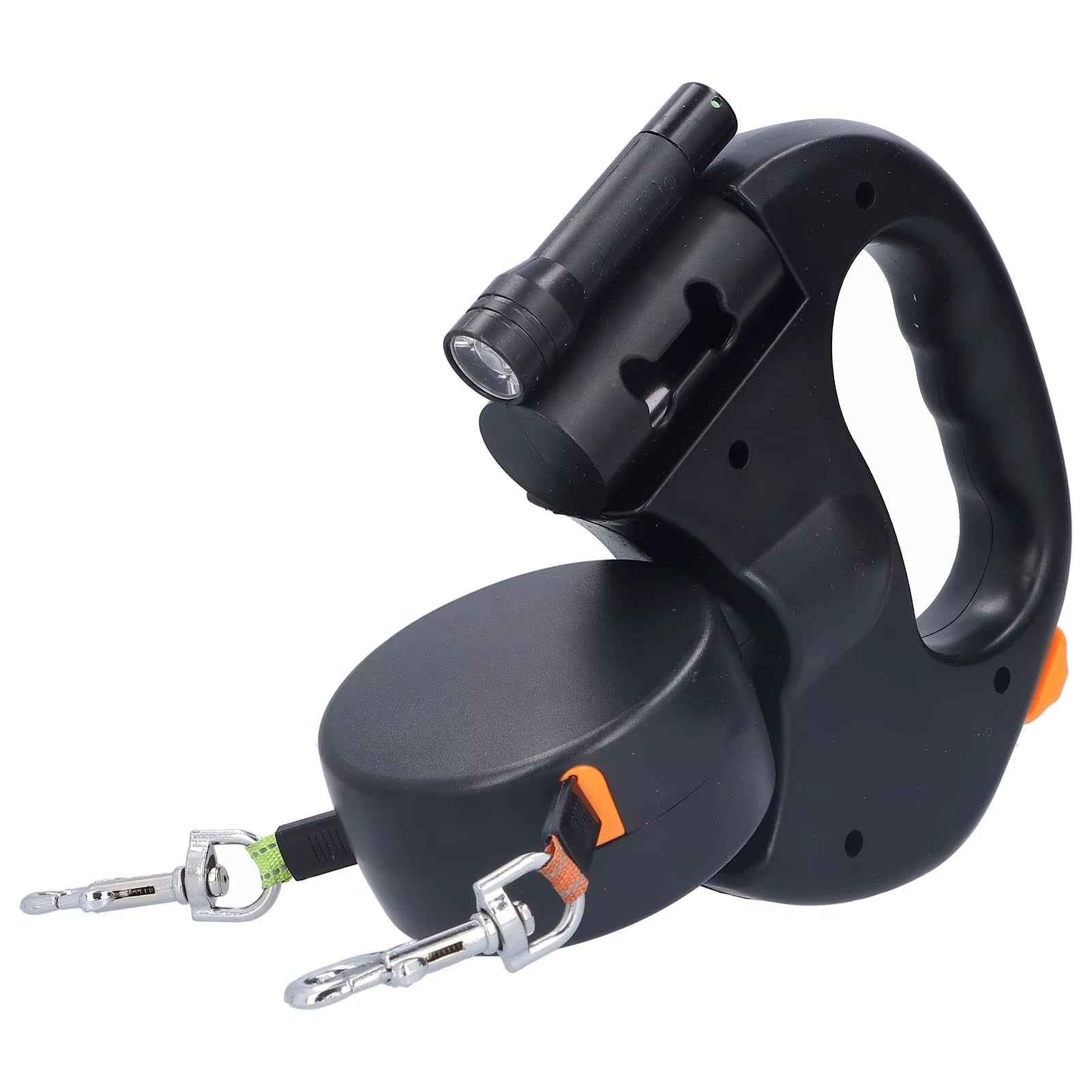 Dual Retractable Dog Leash with Flashlight