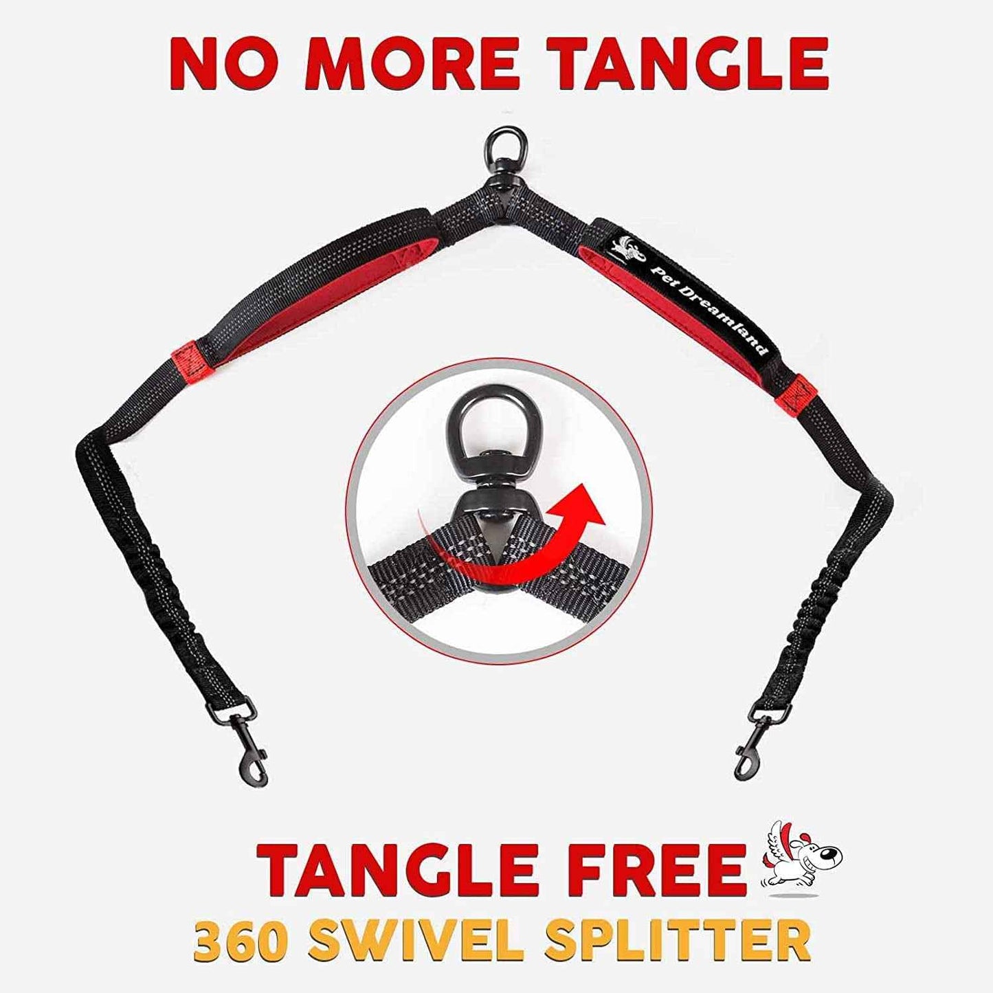 Tangle-Free Dual Dog Leash Coupler for Safe and Smooth Walks