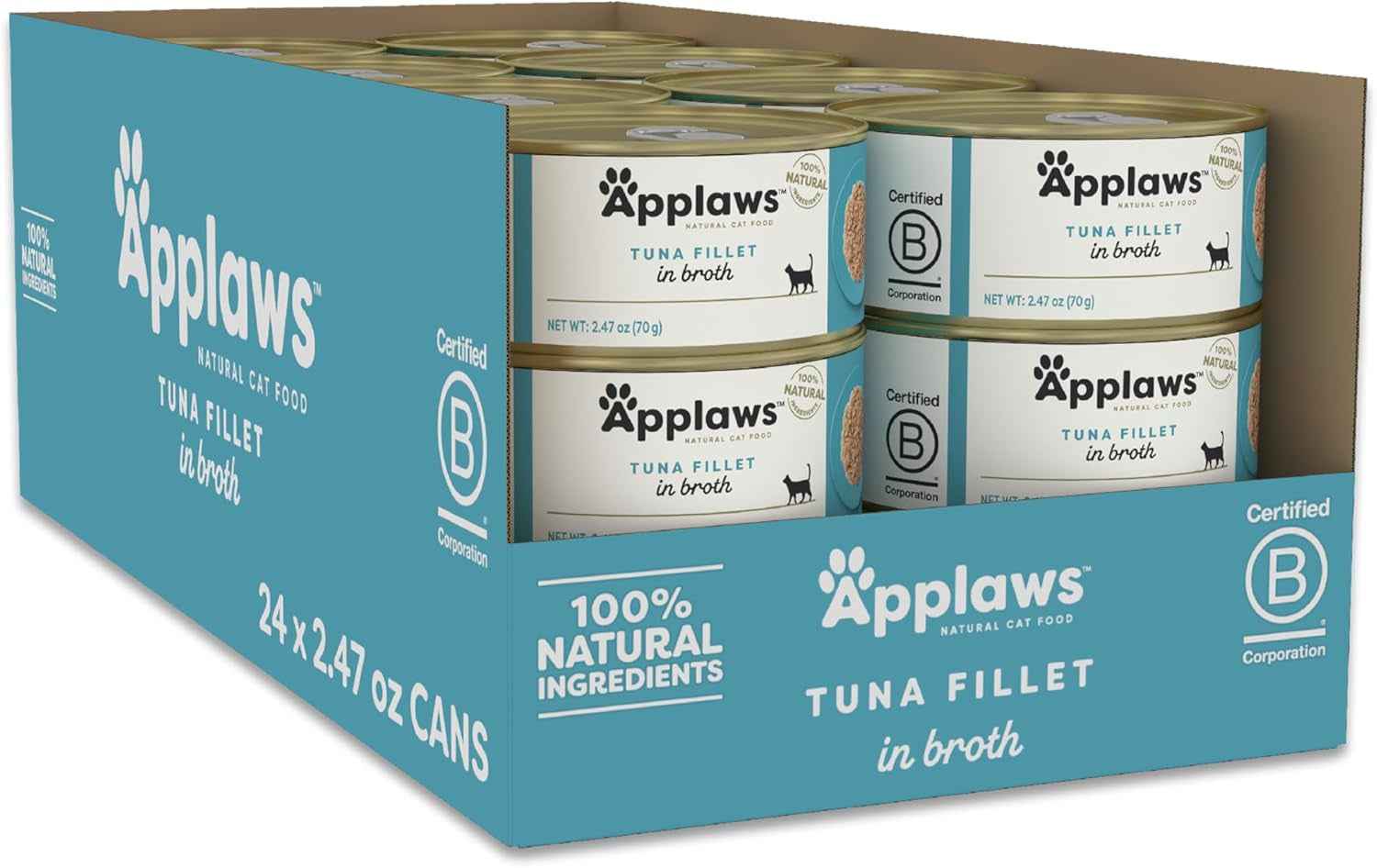 Applaws Tuna Fillet Wet Cat Food - Natural Ingredients, 24