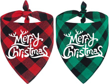 Christmas Dog Bandanas Buffalo Plaid | Festive Scarves - HuckMB Pet Supply