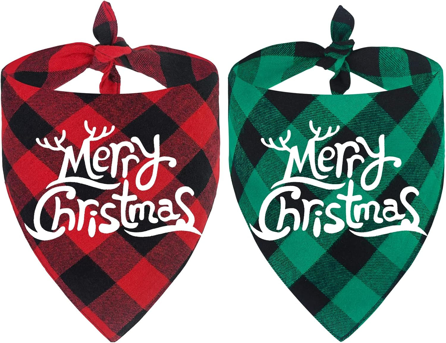 Christmas Dog Bandanas Buffalo Plaid | Festive Scarves - HuckMB Pet Supply
