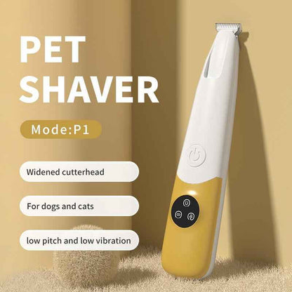 Quiet Cordless Pet Hair Trimmer: LED, Waterproof & Low Noise