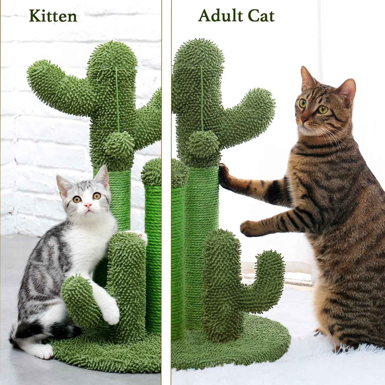 23" Cactus Cat Scratcher Post with Sisal Surface for Cats