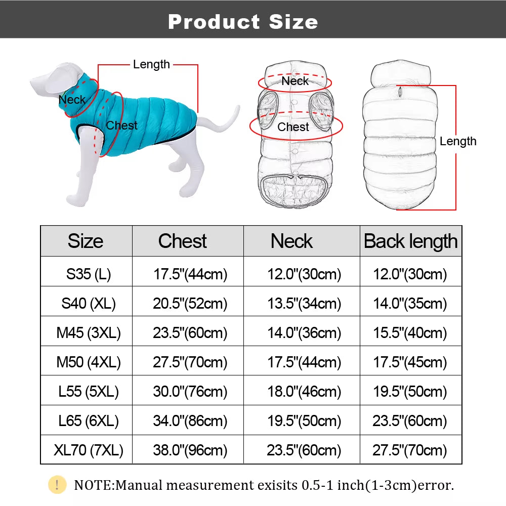 Reversible Winter Dog Jacket: Waterproof Coat for All Dogs - HuckMB Pet Supply