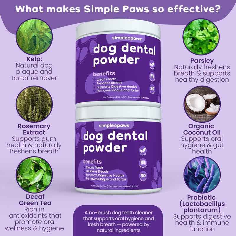 Natural Dog Dental Powder for Clean Teeth & Fresh Breath