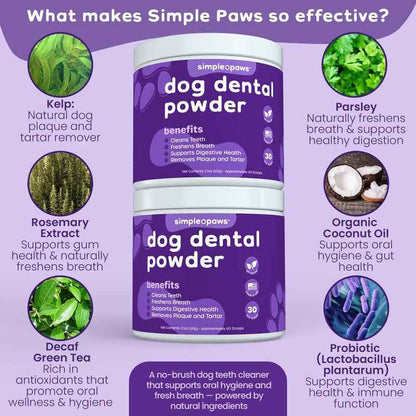 Natural Dog Dental Powder for Clean Teeth & Fresh Breath