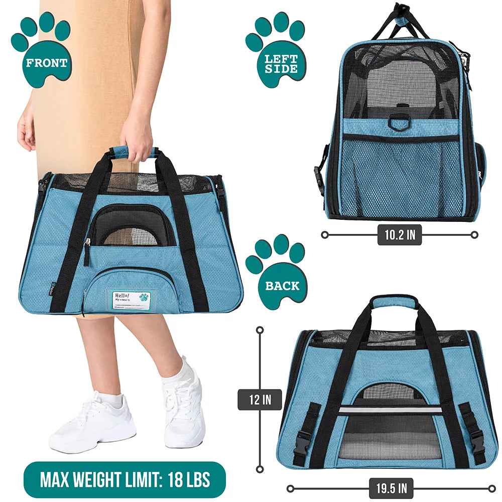 Airline Pet Carrier for Cats and Small Dogs