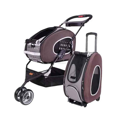 Foldable Pet Stroller Trolley Backpack