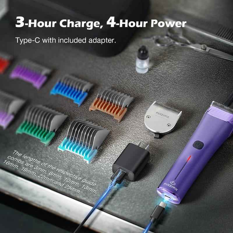 Cordless Dog Grooming Clippers with 5-in-1 Adjustable Blades