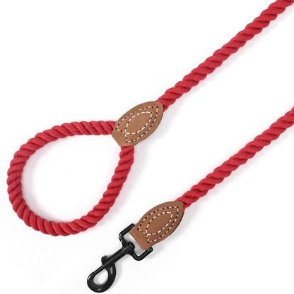 Braided Cotton Dog Leash - Durable & Stylish for Large Dogs