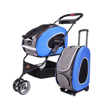Foldable Pet Stroller Trolley Backpack
