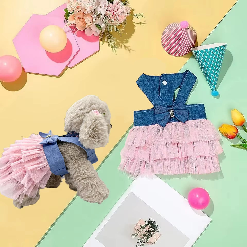 Cute Cat Stripe Skirt Pet Dress for Small Pets - HuckMB Pet Supply