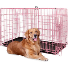 Large Dog Crate 48 Inch Double-Door: Secure, Foldable Kennel - HuckMB Pet Supply