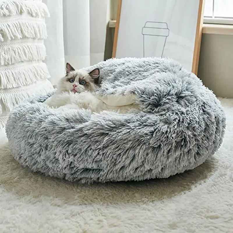Cozy Winter Pet Bed for Cats and Small Dogs