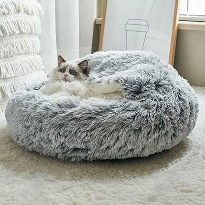 Cozy Winter Pet Bed for Cats and Small Dogs