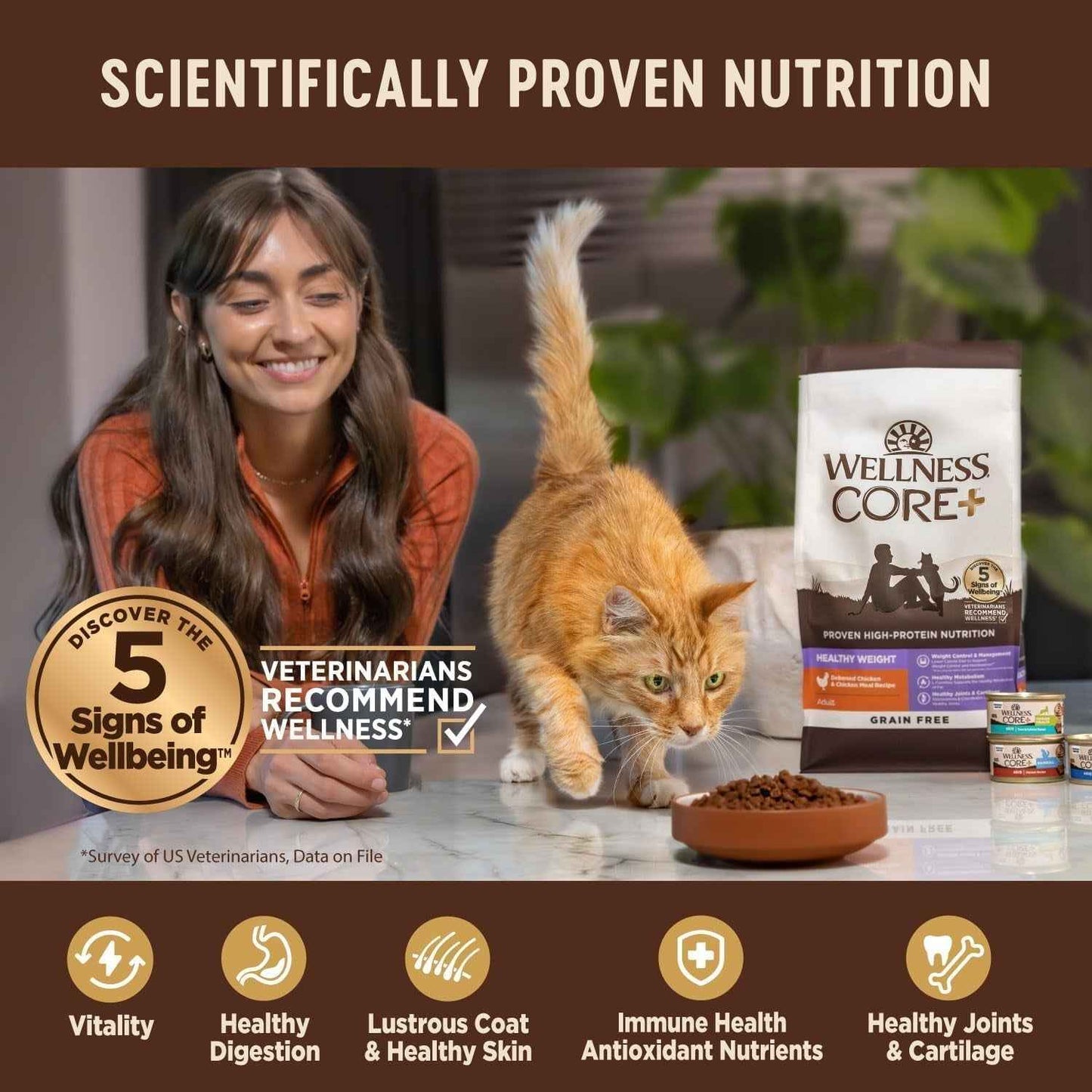 Grain-Free Indoor Cat Food - Wellness CORE+ Dry