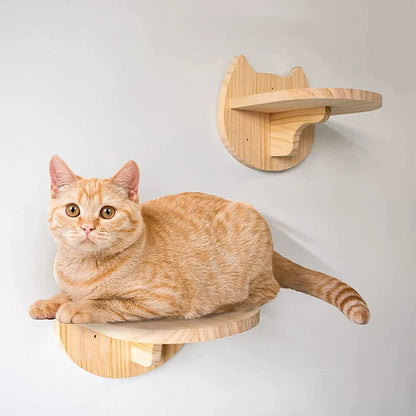 Cat Wall Shelves: Climbing Tower & Scratching Post Combo - HuckMB Pet Supply