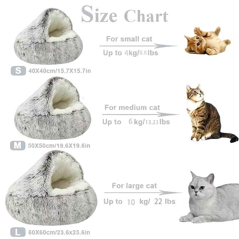 Cozy Winter Pet Bed for Cats and Small Dogs