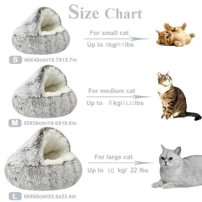 Cozy Winter Pet Bed for Cats and Small Dogs
