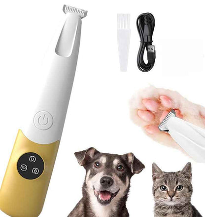 Quiet Cordless Pet Hair Trimmer: LED, Waterproof & Low Noise
